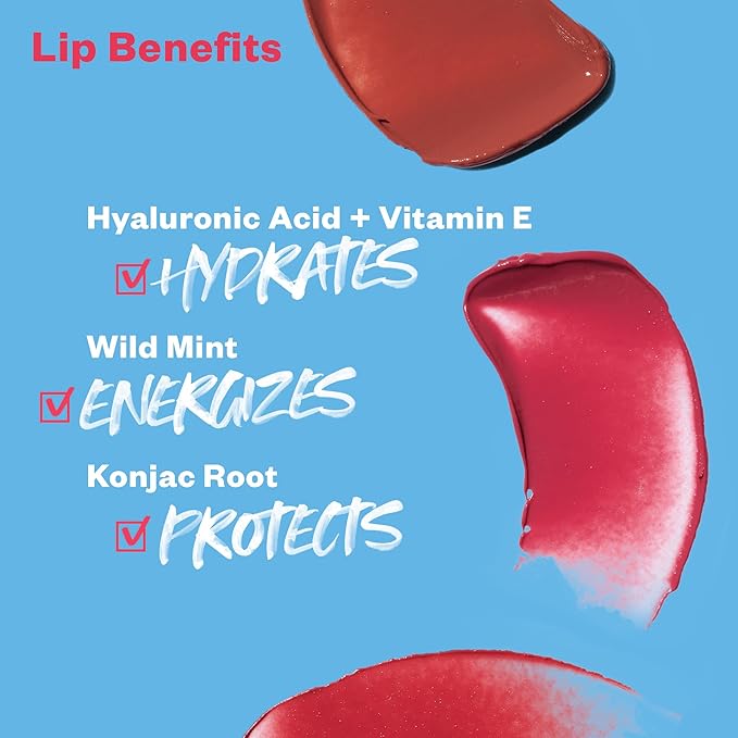 Kosas Lipfuel Hyaluronic Active Sport Lip Balm - Hydrates, Energizes and Protects - Natural Lip Treatment and Care (Rush)