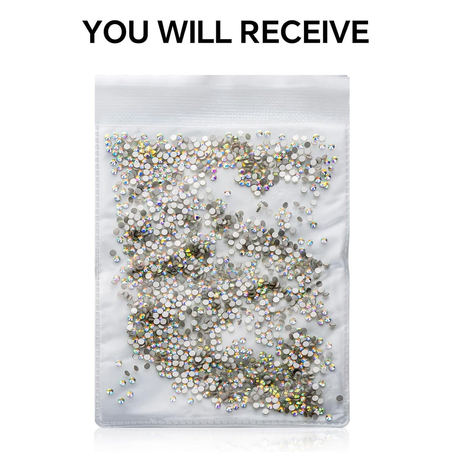 3000Pcs Crystal Ab Crystal Rhinestones,Glass Flatback Rhinestones Mini Gemstones for Nail Face Makeup Art Crafts Clothes Decoration -(SS6,2.0mm,Crystal Ab)