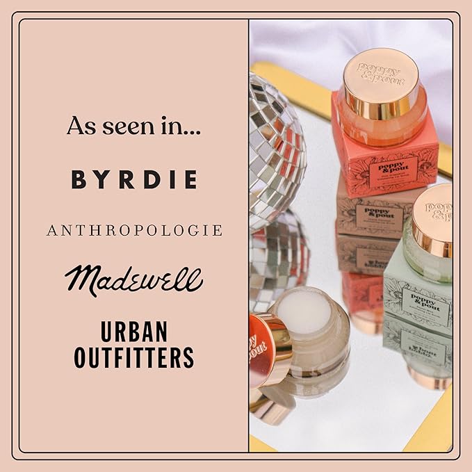 Poppy & Pout Natural Lip Scrub, Moisturizing Sugar Scrub for Dry Lips, Lip Scrubber Exfoliator with Essential Oils Smooths and Hydrates Lips, In Recyclable Glass Jars, Cruelty Free - Sweet Mint