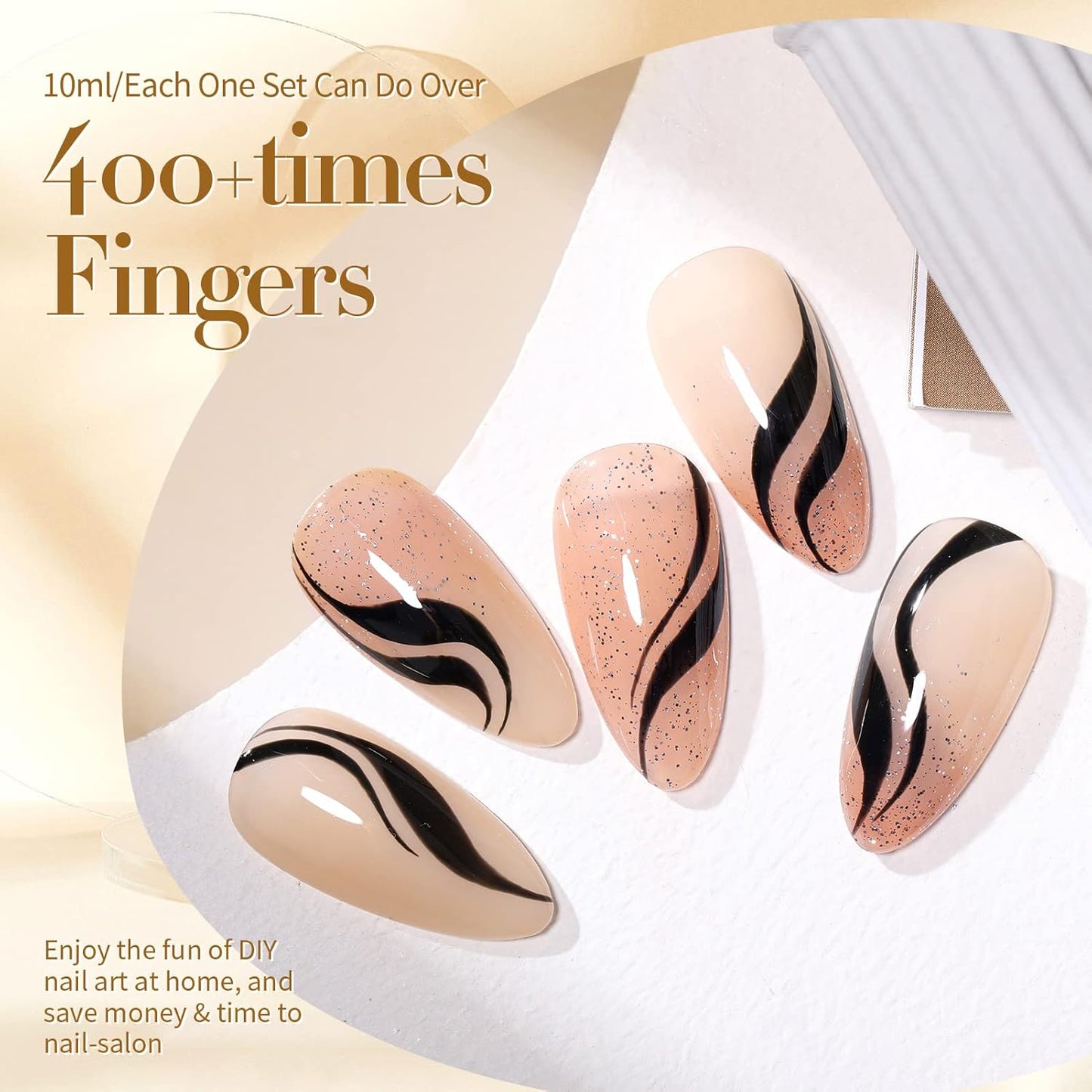 Born Pretty Jelly Gel Nail Polish Nude Set Crystal Transparent Translucent Sheer Clear 6 Colors Gift Collection Manicure Kit