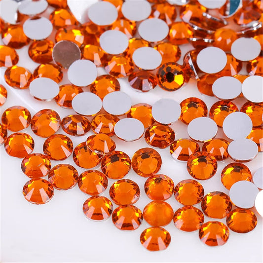 3000 Pieces SS12 3mm Flatback Rhinestones Clear Glass Round Gems Crystals for Nail Art DIY Crafts Clothes Shoes Bags （Orange）