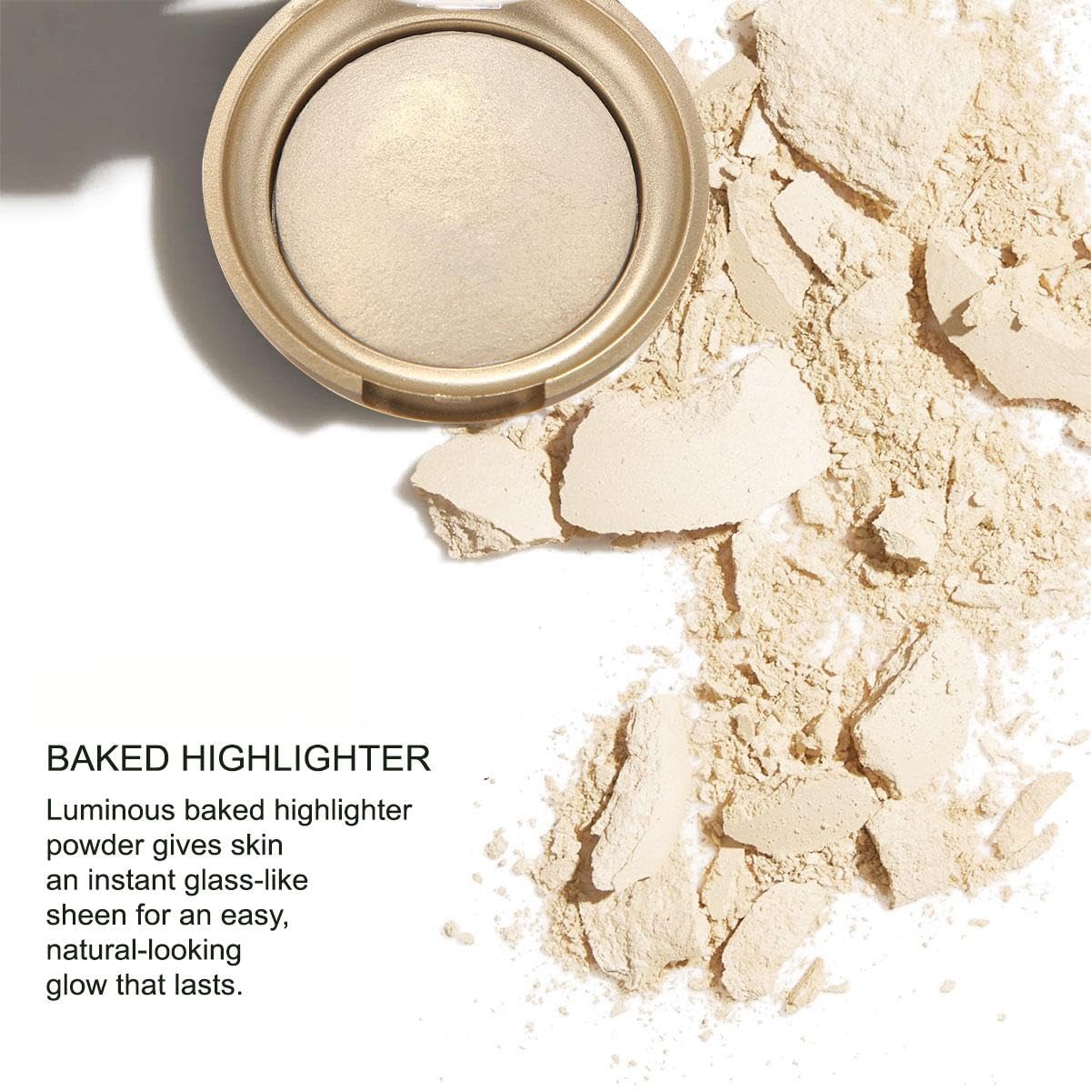 Baked Highlighter Contour Powder Sheer Pearl Shimmer Shades for Face Highlighter Makeup Brighten Up (304-Luminoso)