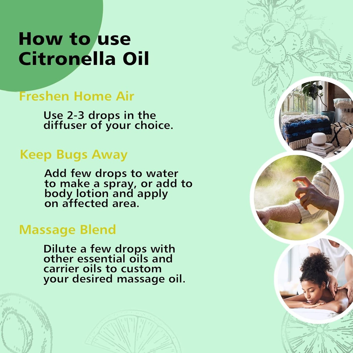Citronella Essental Oil for Diffuser Aromatherapy - 1 Oz/30ml