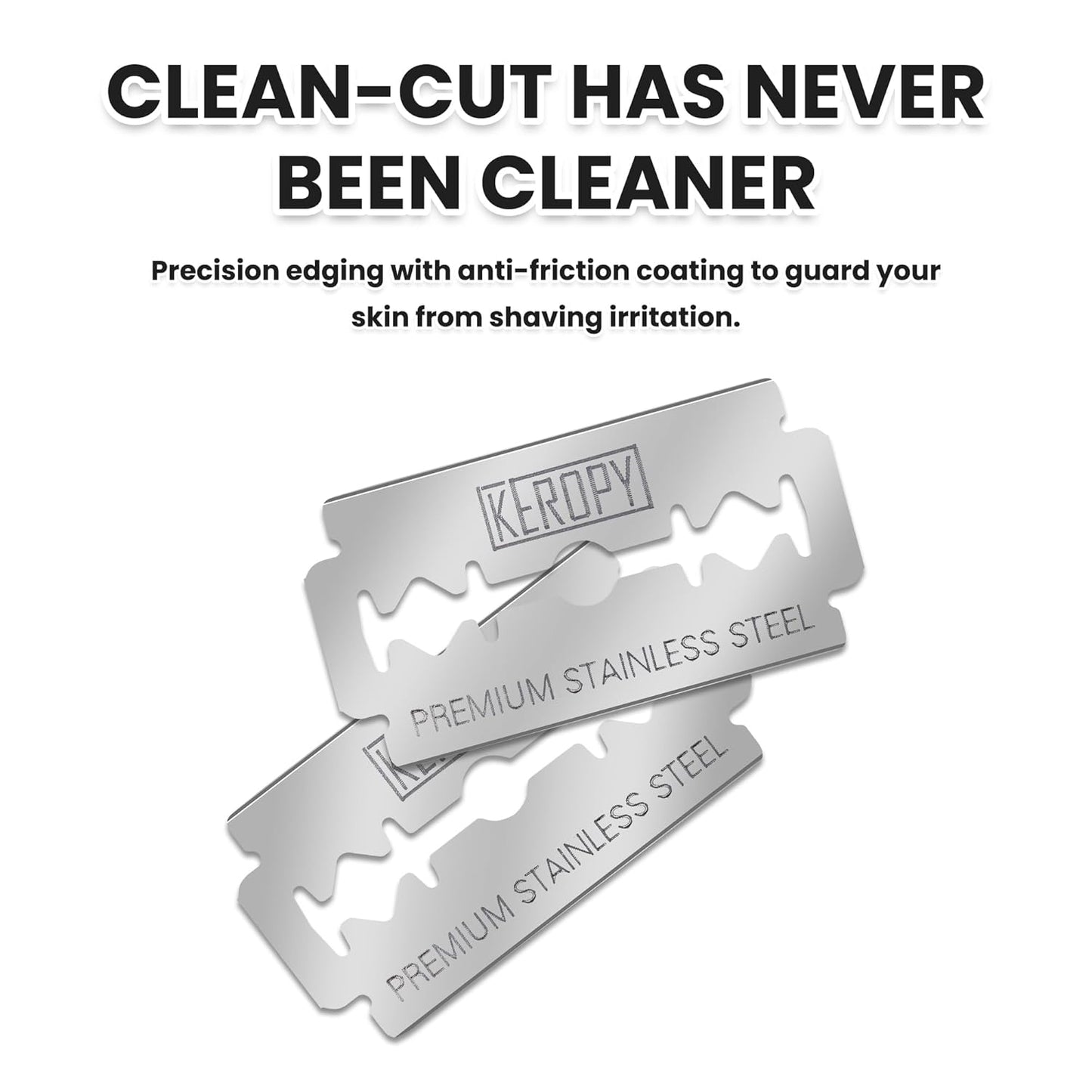 100 Safety Razor Blades - Super Sharp Stainless Steel & Lifetime Supply for Smooth Shaving, Individually Wax-Sealed, Universal Razor Compatibility