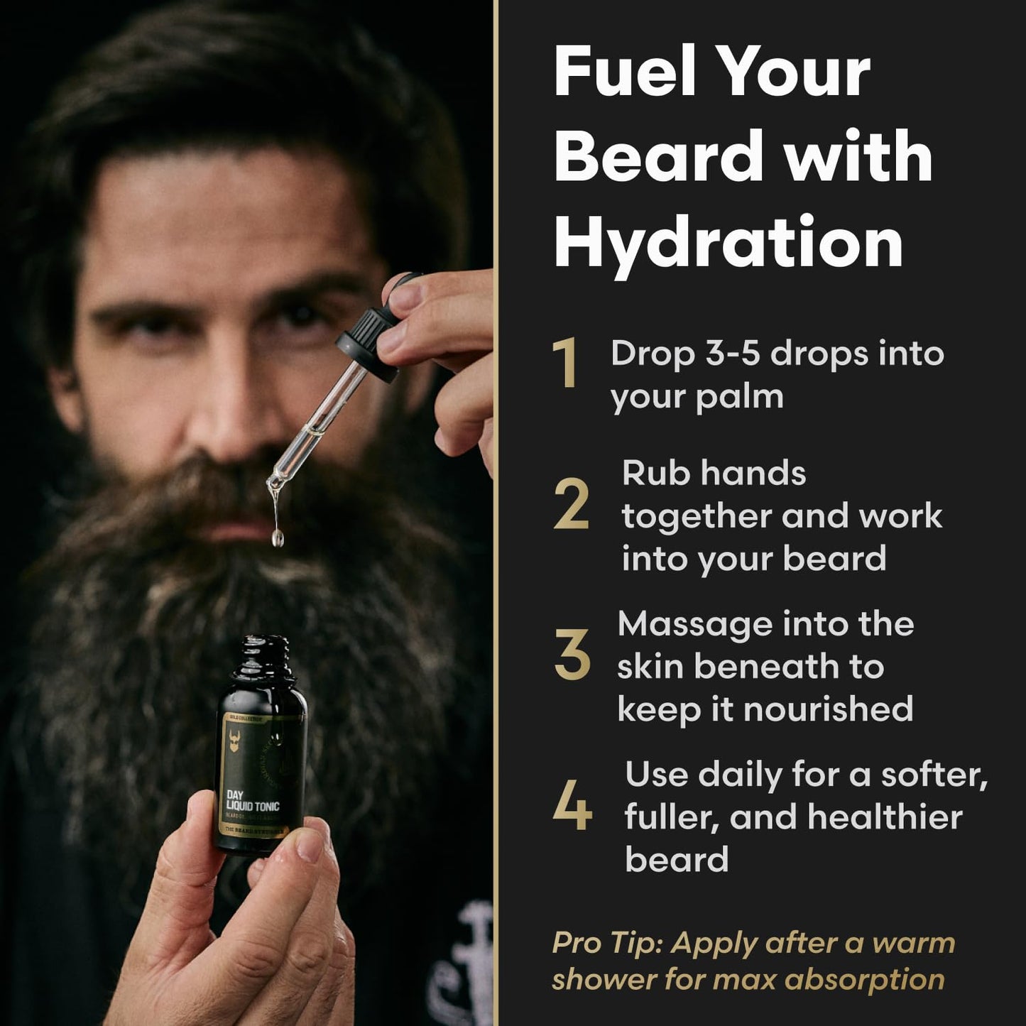 The Beard Struggle - Day Liquid Tonic Beard Oil - Silver Collection (Viking Storm) - Beard Oil for Men - Moisturize, Softens Hair, Reduces Itch - Day Time Beard Growth Oil (1 Fl oz)