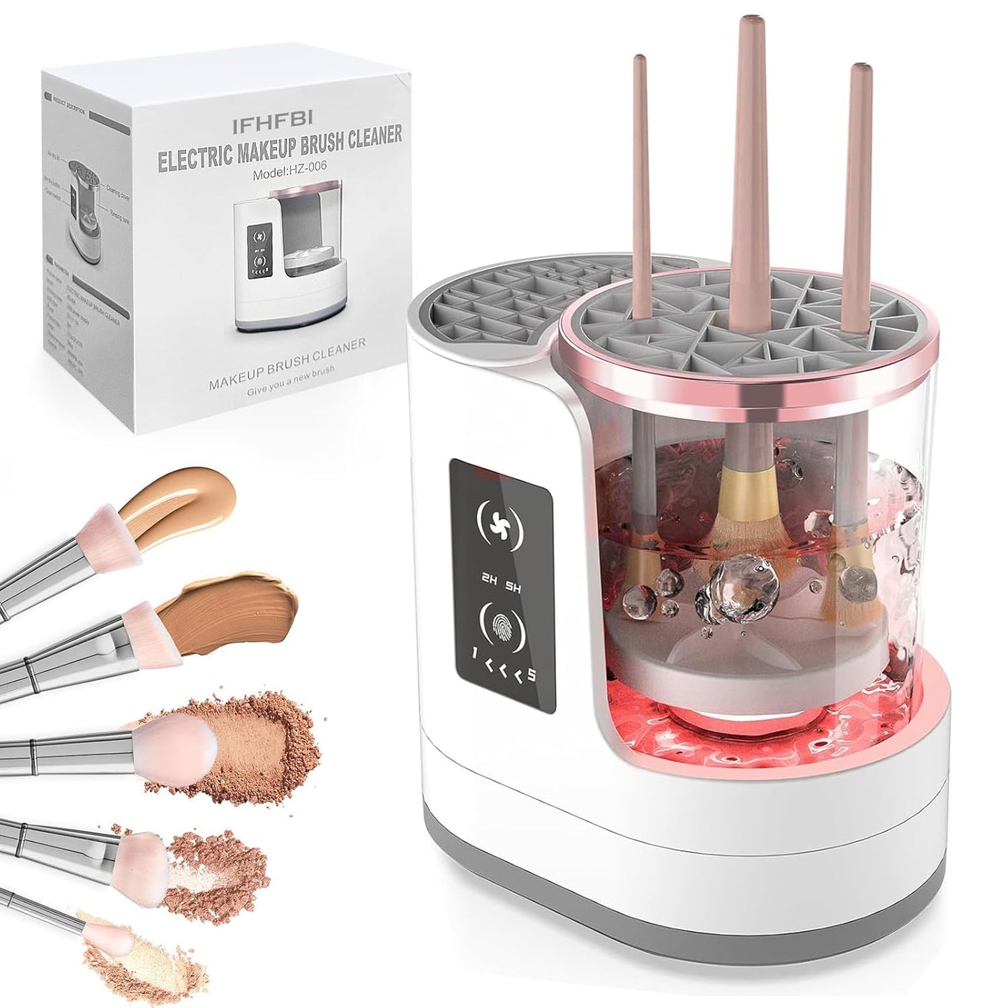 Electric Makeup Brush Cleaner Machine With Makeup Brush Dryer, Automatic USB Cosmetic Brushes Cleaner Tool, Multi-Functional Cosmetic Brush Cleaner for Makeup Brush Sponges Beauty Cosmetic Set
