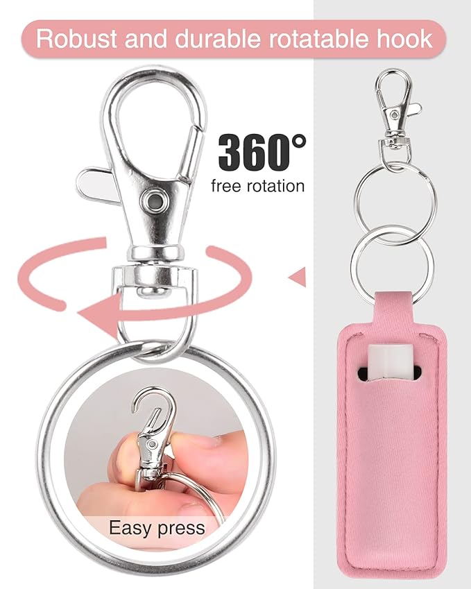 Lip Balm Sleeve Pouch Chapstick Holder With Clip Lipstick Lip Gloss Holder Stocking Stuffers Gift for Women (5pcs)