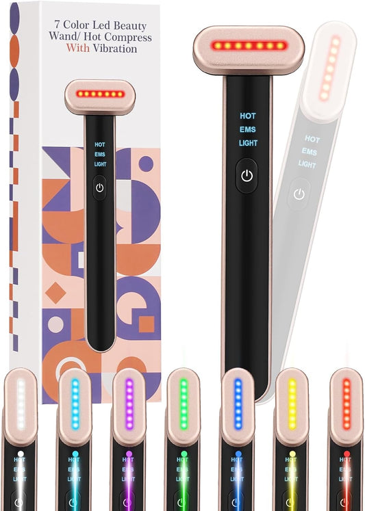 Acne Light Therapy Wand Red Light Therapy for Face Microcurrent Facial Device, True Beauty Glow Facial Massager Lymphatic Drainage Massager Face