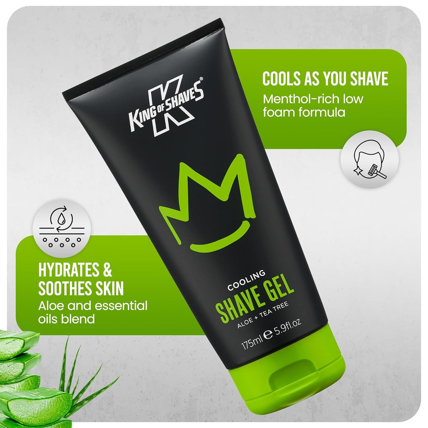 King of Shaves Cooling shave gel Aloe+Tea tree 4x175ml