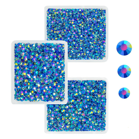 Royal Blue AB Crystal Resin Rhinestones for Crafting Sapphire Flatback Stones 3mm 4mm 5mm Non-Hotfix Dark Blue Diamonds Crystals Gems Charms for Nails Face Eyes Makeup Tumblers DIY Crafts Shoes