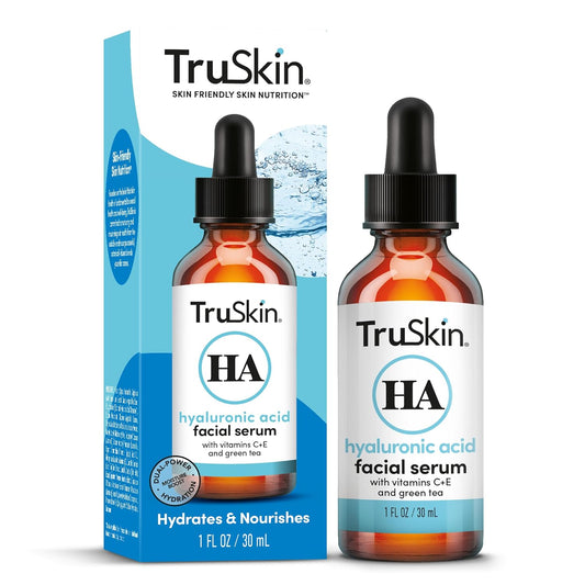 TruSkin Hyaluronic Acid Serum for Face + 7 Ultra Hydrating Ingredients – Best Face Serum for Moisturizing, Visibly Plumping Skin & Smoothing the Look of Fine Lines, 1 fl oz