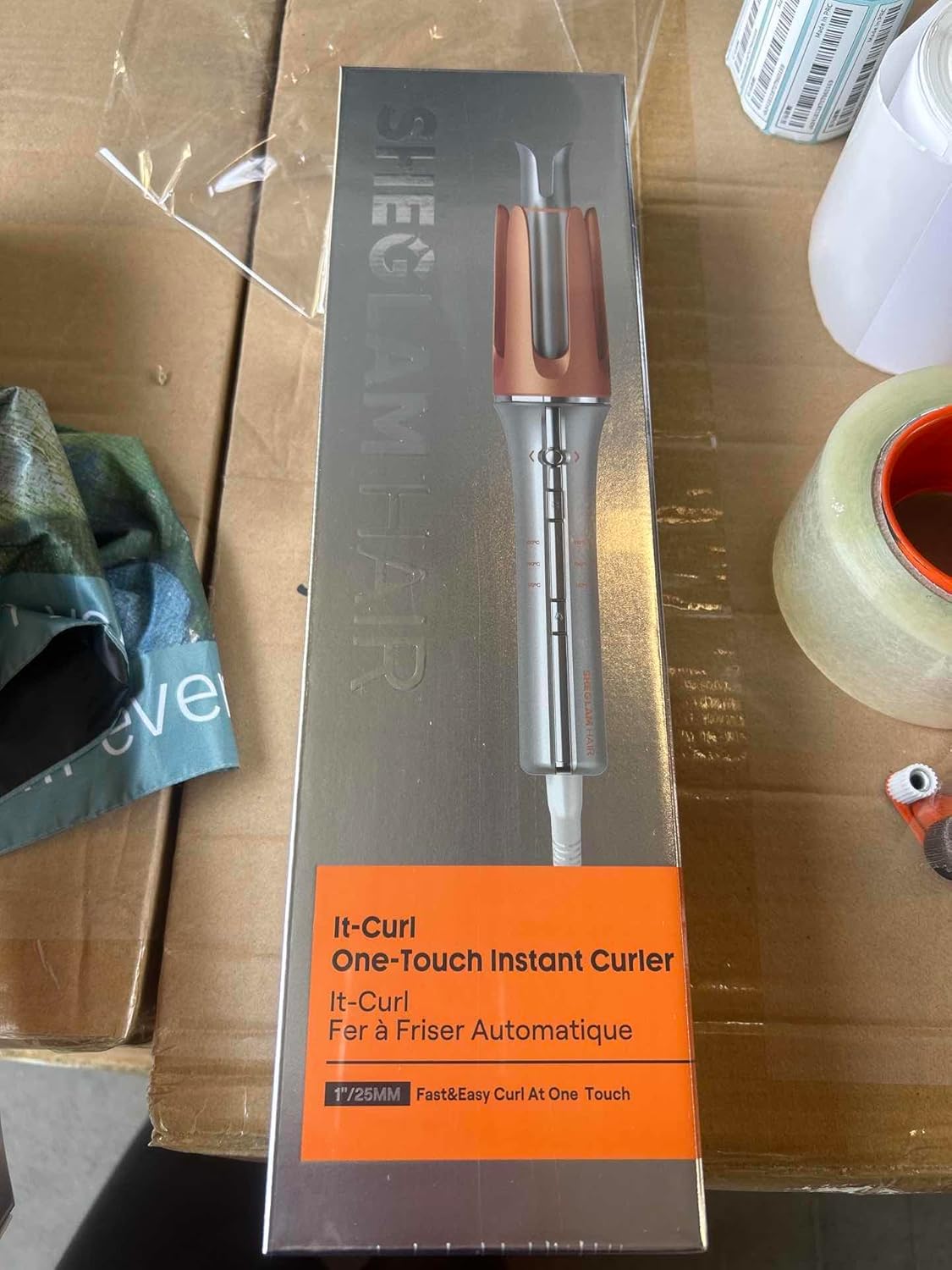 SHEGLAM Automatic Curling Iron 1 inch with 3 Temperatures Fast Heating, 2-Way Rotation, Automatic Shut-Off, Anti-Scald, Anti-Tangle Rotating for Hair Styling