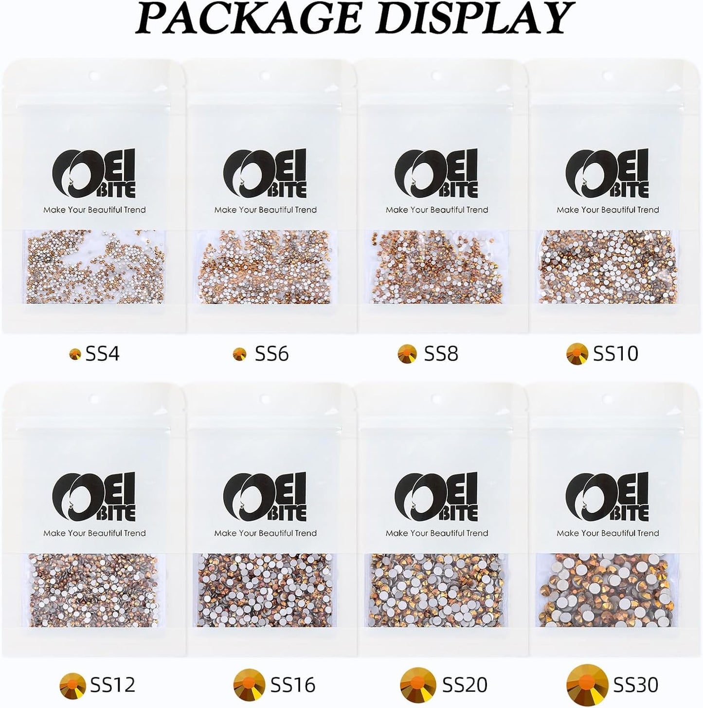 Gold Flatback Rhinestones, Glass Rhinestones for Nail Art and Craft, Glue Fix, Loose Crystal Gemstones(Gold, SS20, 1440pcs, 4.6-4.8mm)