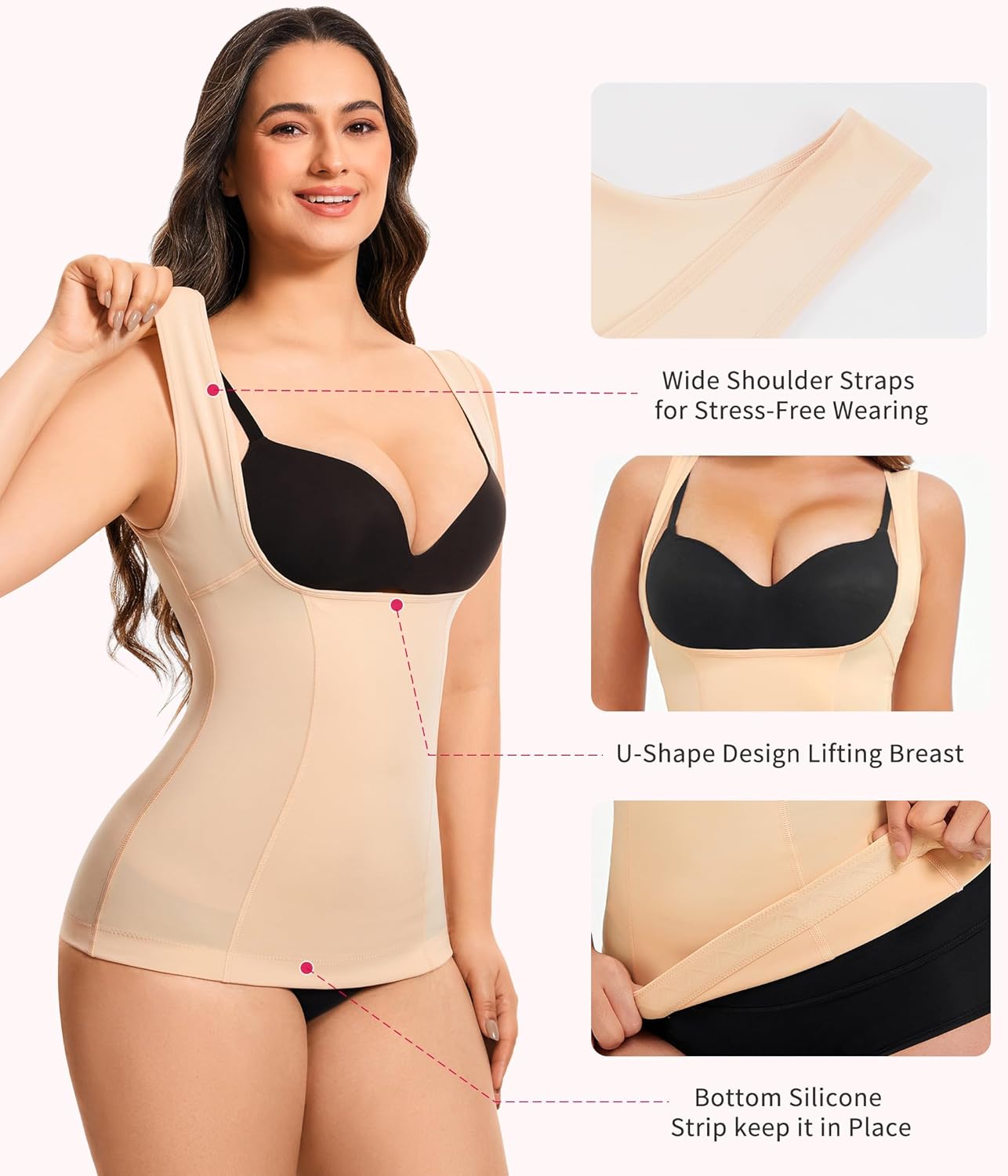 Gotoly Women's Waist Cincher Tummy Control Shapewear Compression Vest Invisible Body Shaper