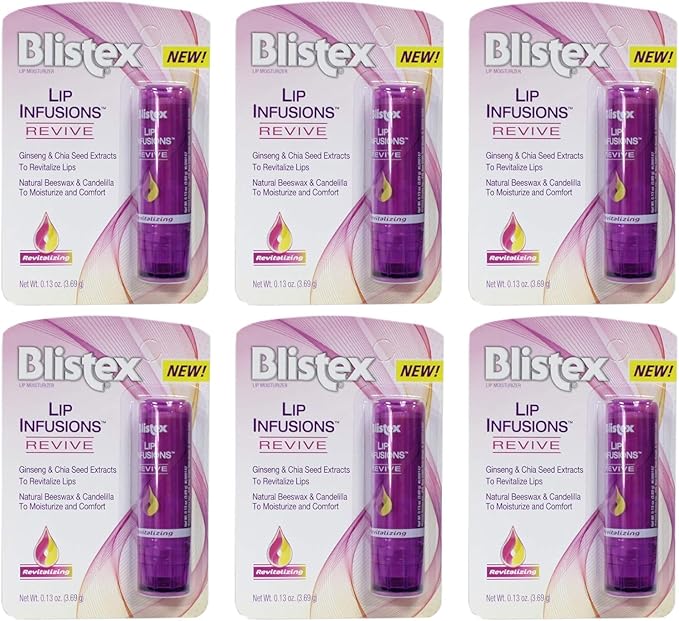 Blistex Lip Infusions Revive Lip Moisturizer 0.13 Ounce (6 Pack)