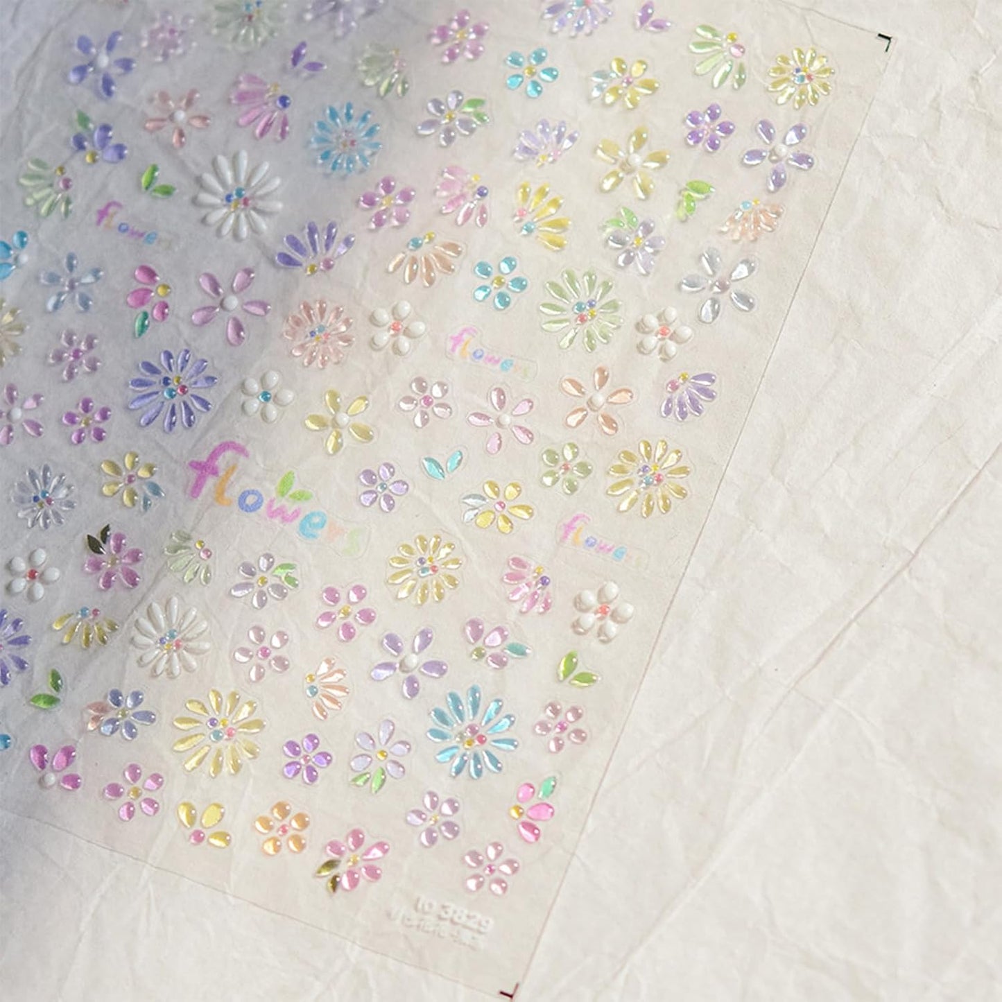 5D Flower Nail Art Stickers,Embossed Self-Adhesive Colorful Floral Nail Decals Cute Daisy Small Flower Floral Nail Art Supplies Summer Nail Design for Women and Girls DIY Manicure Decoration