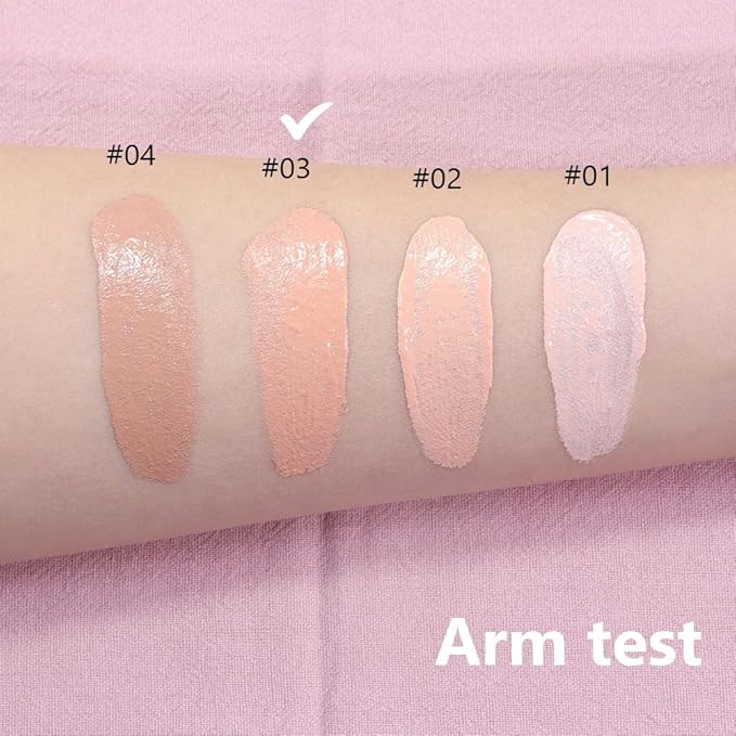 2 Pack Liquid Foundation Cream with Foundation Brush for Face Makeup,Durable Full Coverage Matte Concealer Make Up,Oil Control & Waterproof Base Primer -1 Fl.Oz (#03)