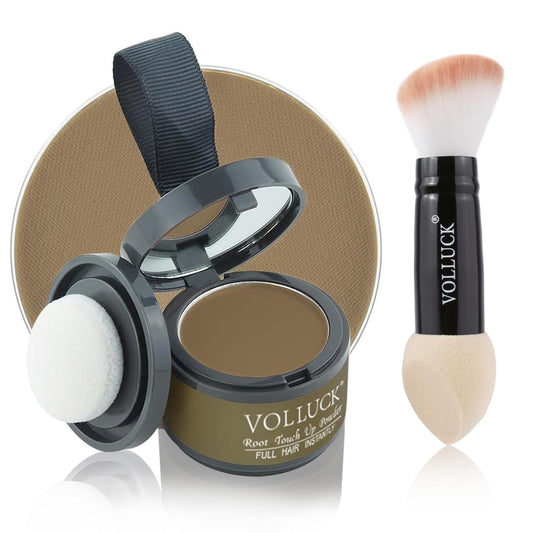 Root Touch Up Powder, Instantly Gray Root Cover Up Hairline Powder, Hair Concealer for Women and Men (A-Light Coffee, 2PC)