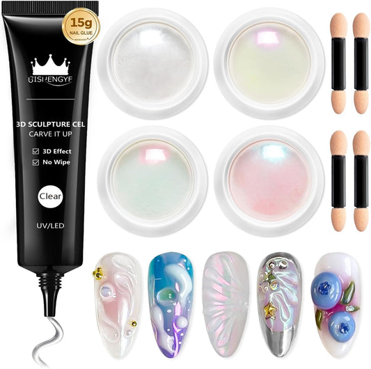 Chrome Nail Powder Pink White Powder for Nail Art Chrome for Art Home DIY