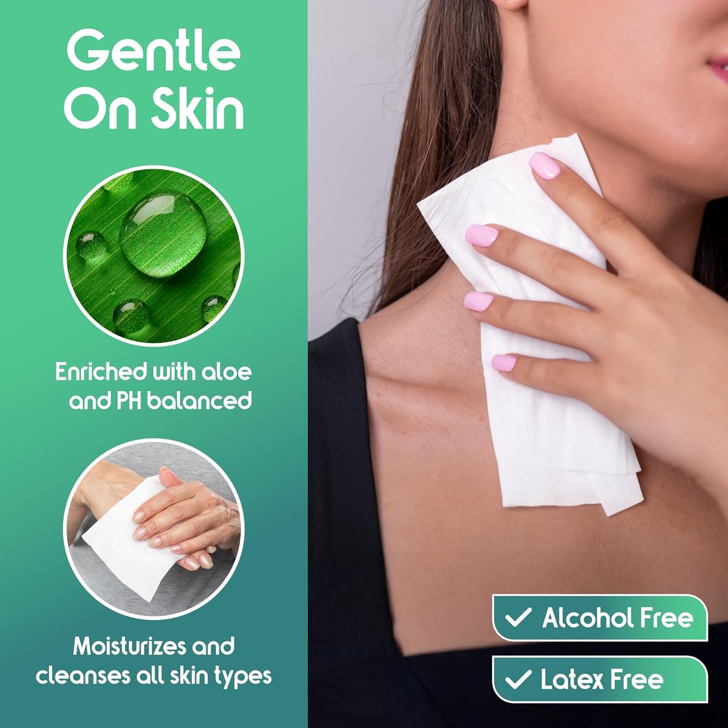 Inspire Ultra Thick Rinse Free Body Wipes, Bathing Wipes, Rinse Free Wet Wipes, Thick Strong Extra Large With Aloe Vera Enriched