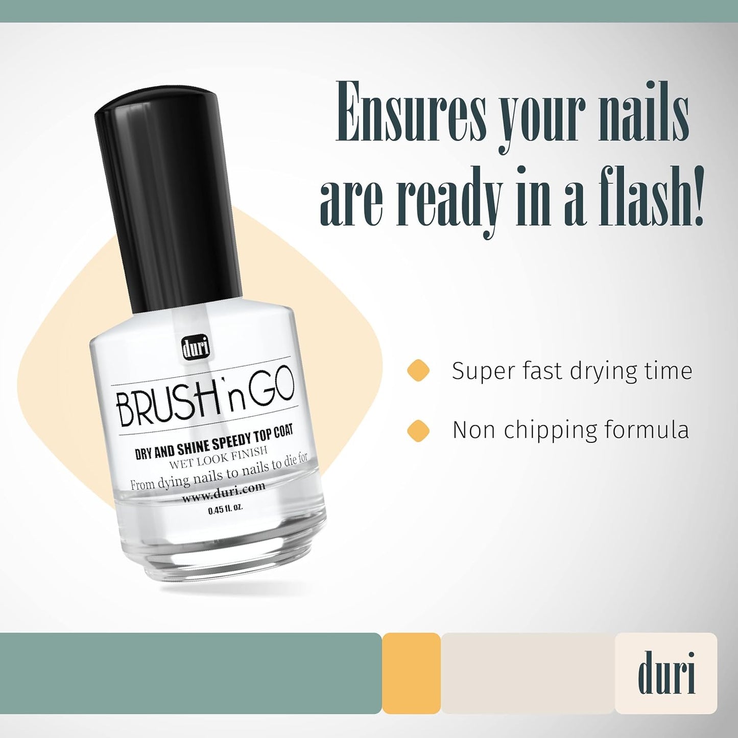 duri Brush’n Go Dry and Shine Speedy Top Coat (Brush'N Go (Pack of 3))