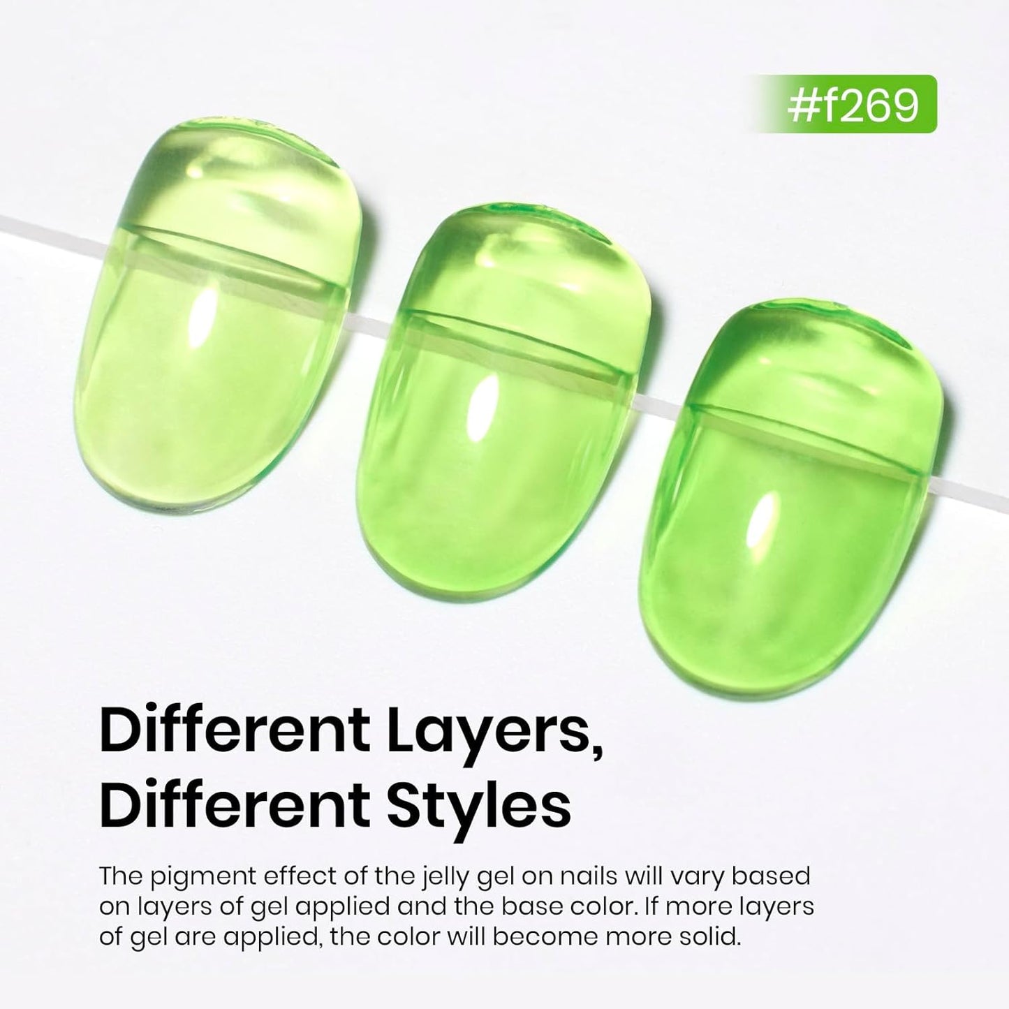 Beetles Green Gel Nail Polish, 15ML Light Green Jelly Gel Polish Soak Off UV Sheer Translucent Effect Spring Summer Gel French Nail Art Design Manicure Gift for Women