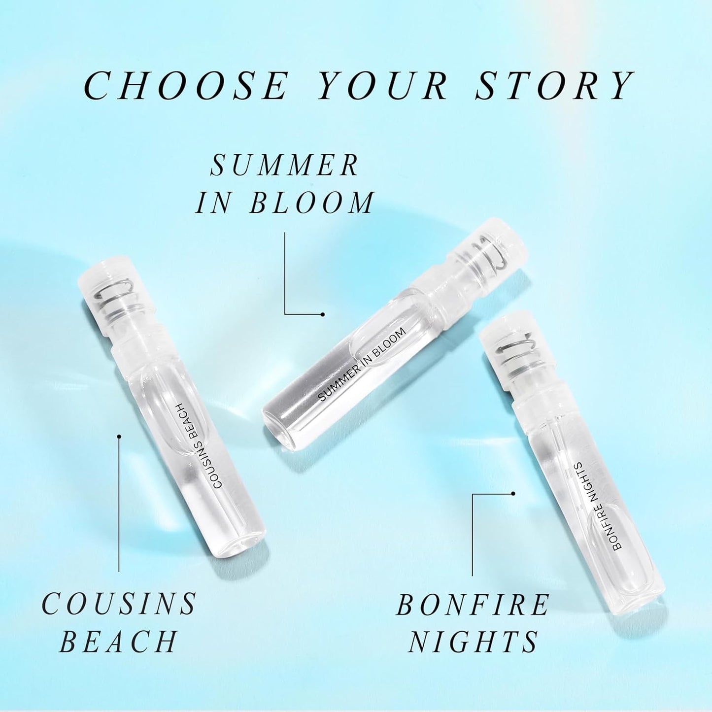 Just Juice - The Summer I Turned Pretty Mini Perfume Set - 3 Perfumes for Women and Men - Cousins Beach, Bonfire Nights, Summer in Bloom - 3 pc