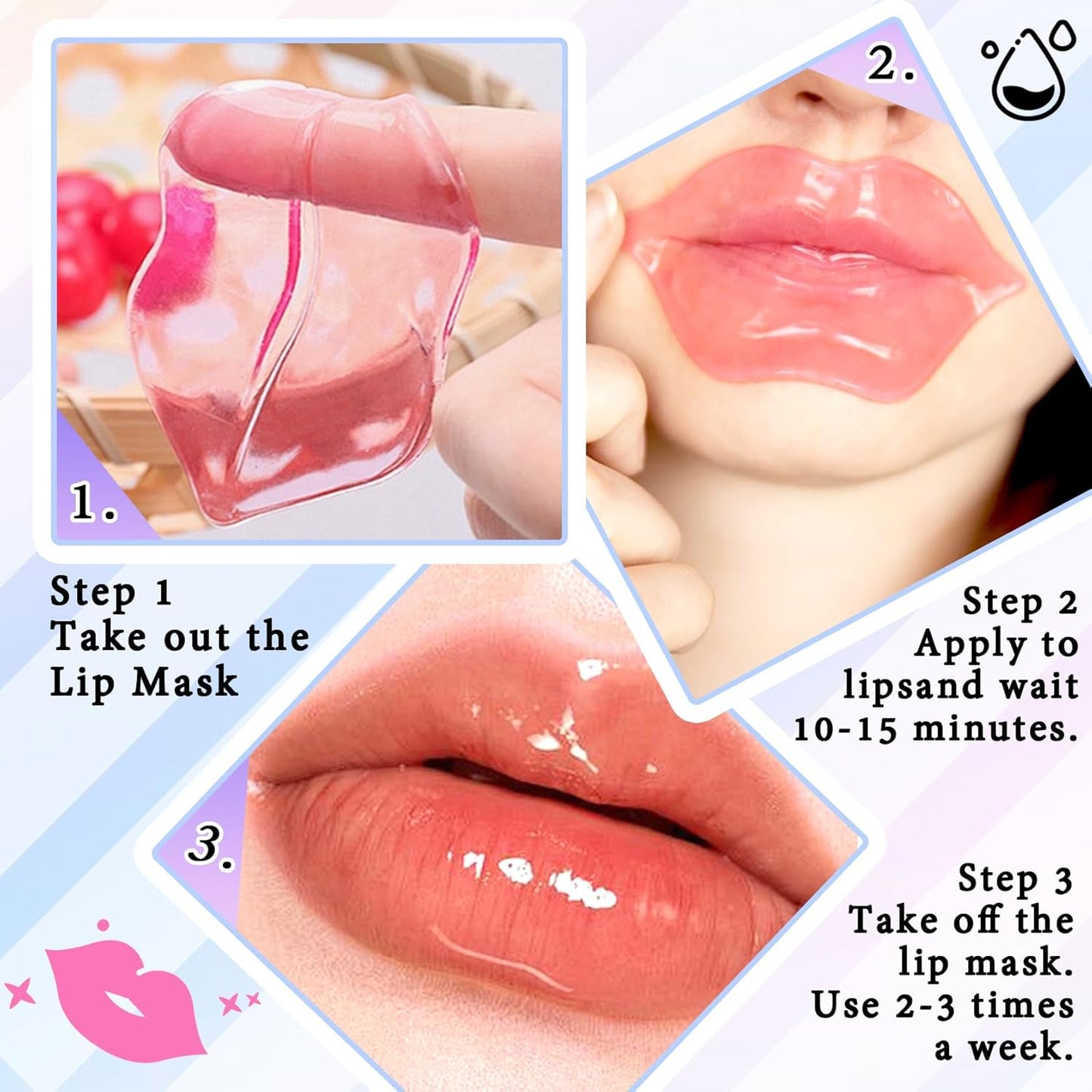 30PCS Moisturizing Lip Masks Set, Overnight Bulk Lip Patches, Long-lasting Hydrating Sleeping Lip Plumping Masks for Women 02