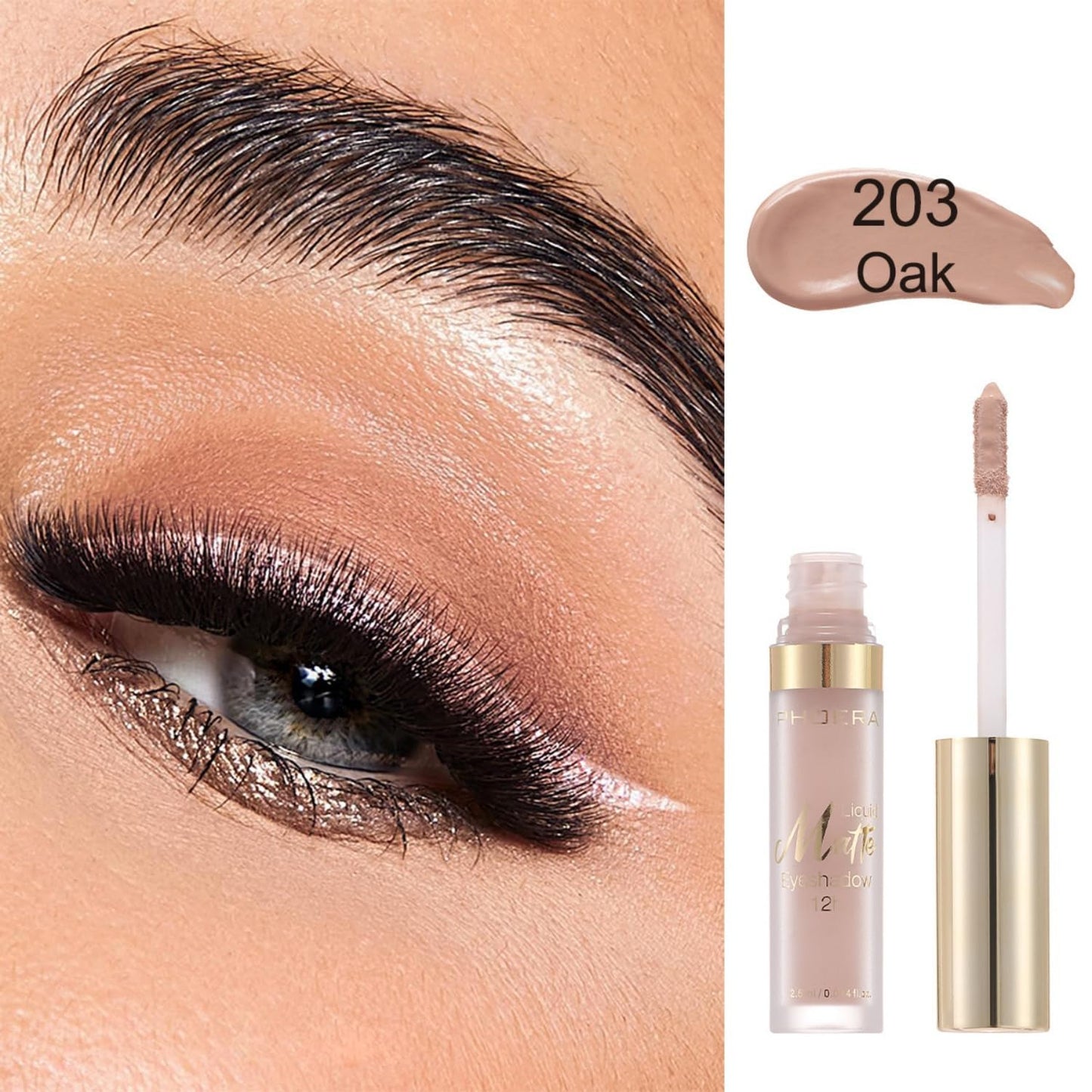 MAEPEOR Matte Liquid Eyeshadow 10 Colors Naked Smooth Creamy Eyeshadow Long Lasting and Waterproof Lightweight Cream Eye Shadow (P03 Oak)