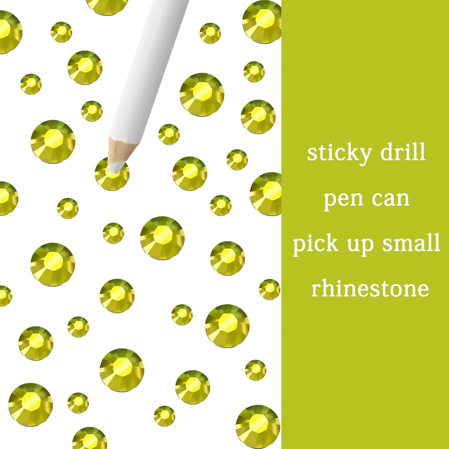 Multi Size 3mm 4mm 5mm Rhinestones Set for Nails Crafts Peridot Non Hotfix Rhinestones Nail Gems Rhinestone Round Flat Back Resin Rhinestone for Makeup Clothes Shoes Eyes Bottles Crafts