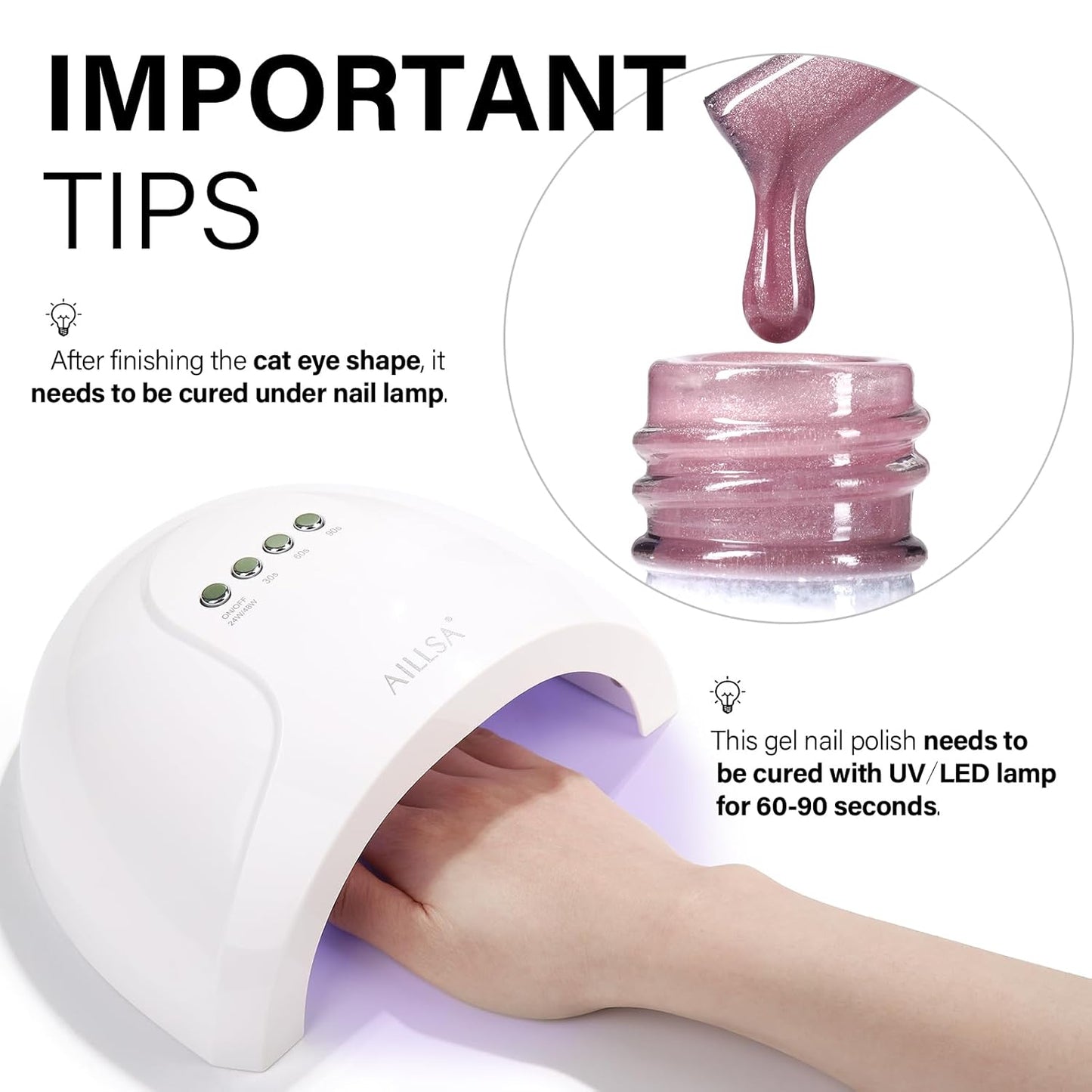 AILLSA Nude Pink Cat Eye Gel Nail Polish Shimmer Glitter Crystal Polish with Magnet, Jelly Purple Sparkle Nail Polish Reflective Translucent Color U V Gel Salon DIY at Home 0.5 OZ GF22