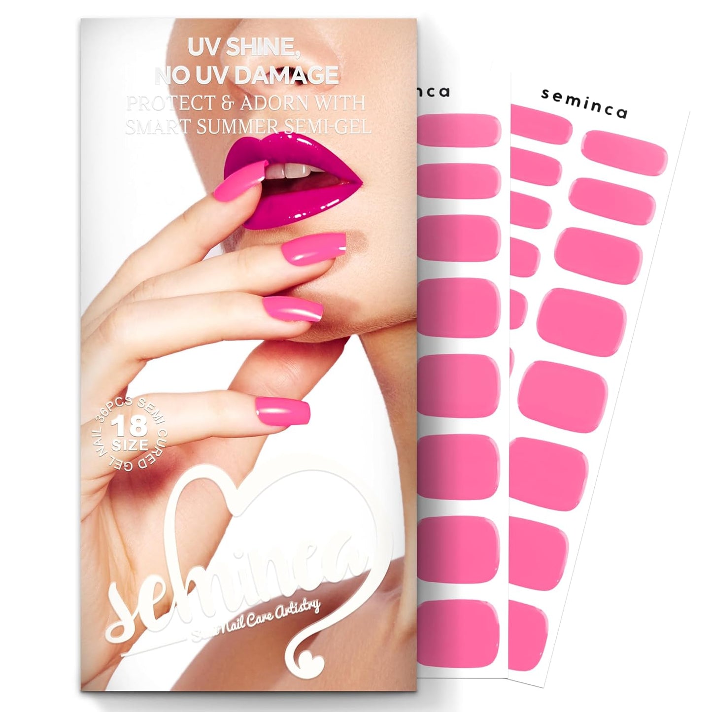 Semi Cured Gel Nail Strips-Extra Adhesive for Dishwashing & Cleaning, Short Round Fake Nails, Nude Semi Gel Nail Stickers for Women Works with Any UV/LED Lamps(Rose)