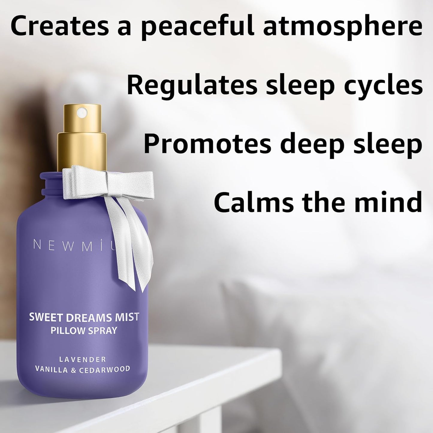 Sweet Dreams Sleep Pillow Spray Lavender Vanilla Cedarwood Essential Oils Aromatherapy Mist Calming Stress Relief Bedtime Shower Spray Self Care Gift