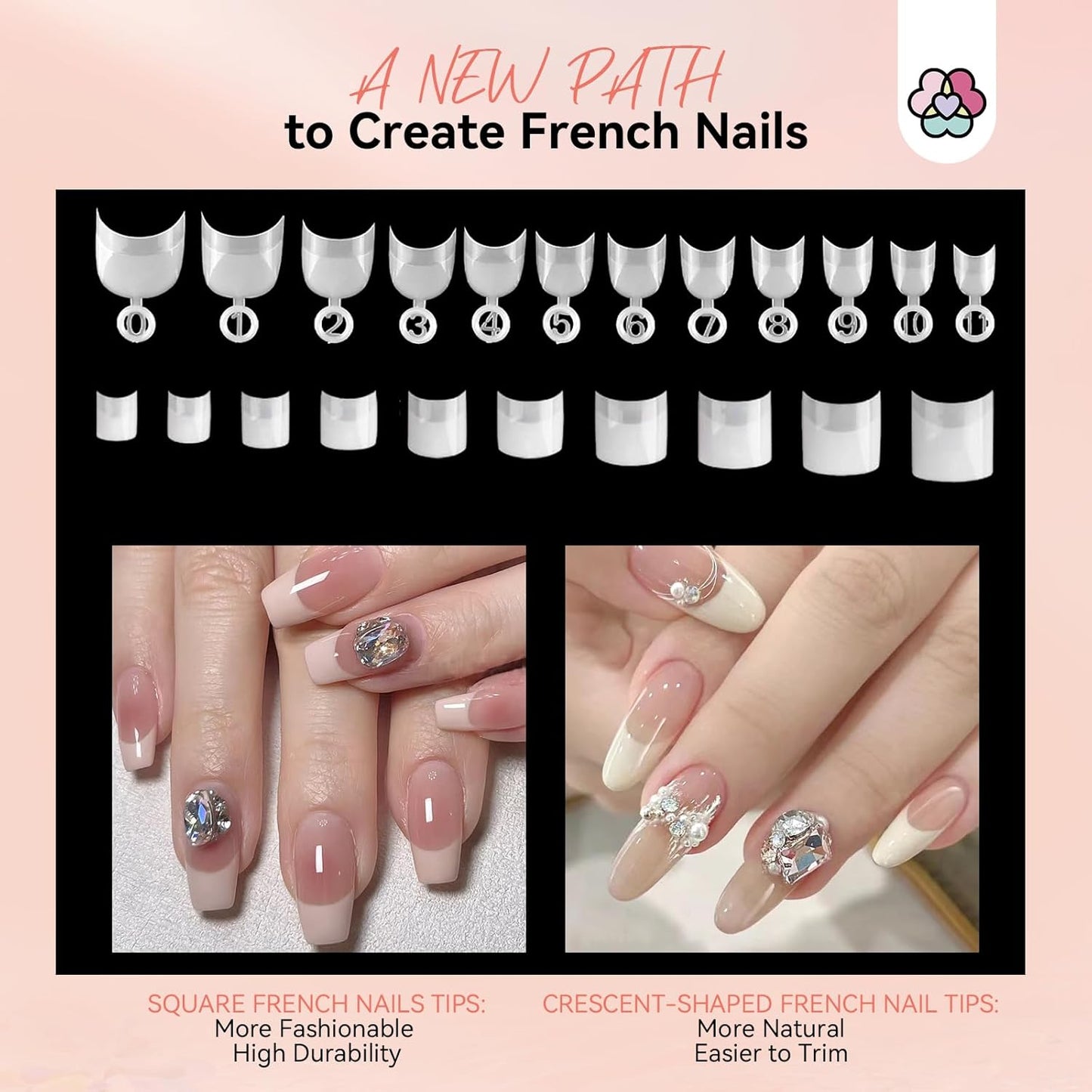 SAVILAND Dip Powder Nail Kit Starter with Nail Tips - 4 Colors with French Tips & Keratin Formula, Brown Nude Clear Dipping Powder No U V Lamp Needed for Home Manicure (10ml x4 Dip Liquids + Tools)