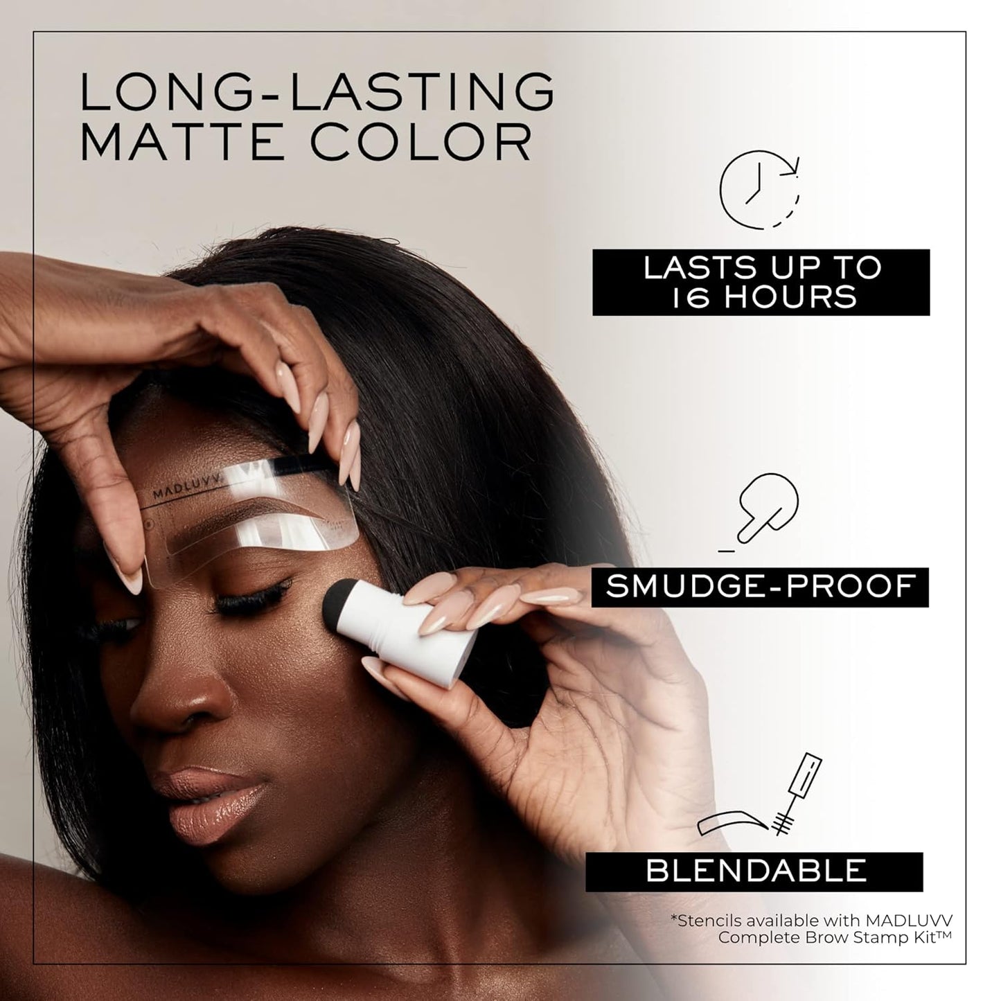 MADLUVV Brow Stamp Refill* - Color Stamp for Brows & Root Touch Up for Women & Men, Instantly Conceal Hair Loss, Grey Hair, Thinning Hair with Stain-Proof/Smudge-Proof Powder Formula (Taupe)