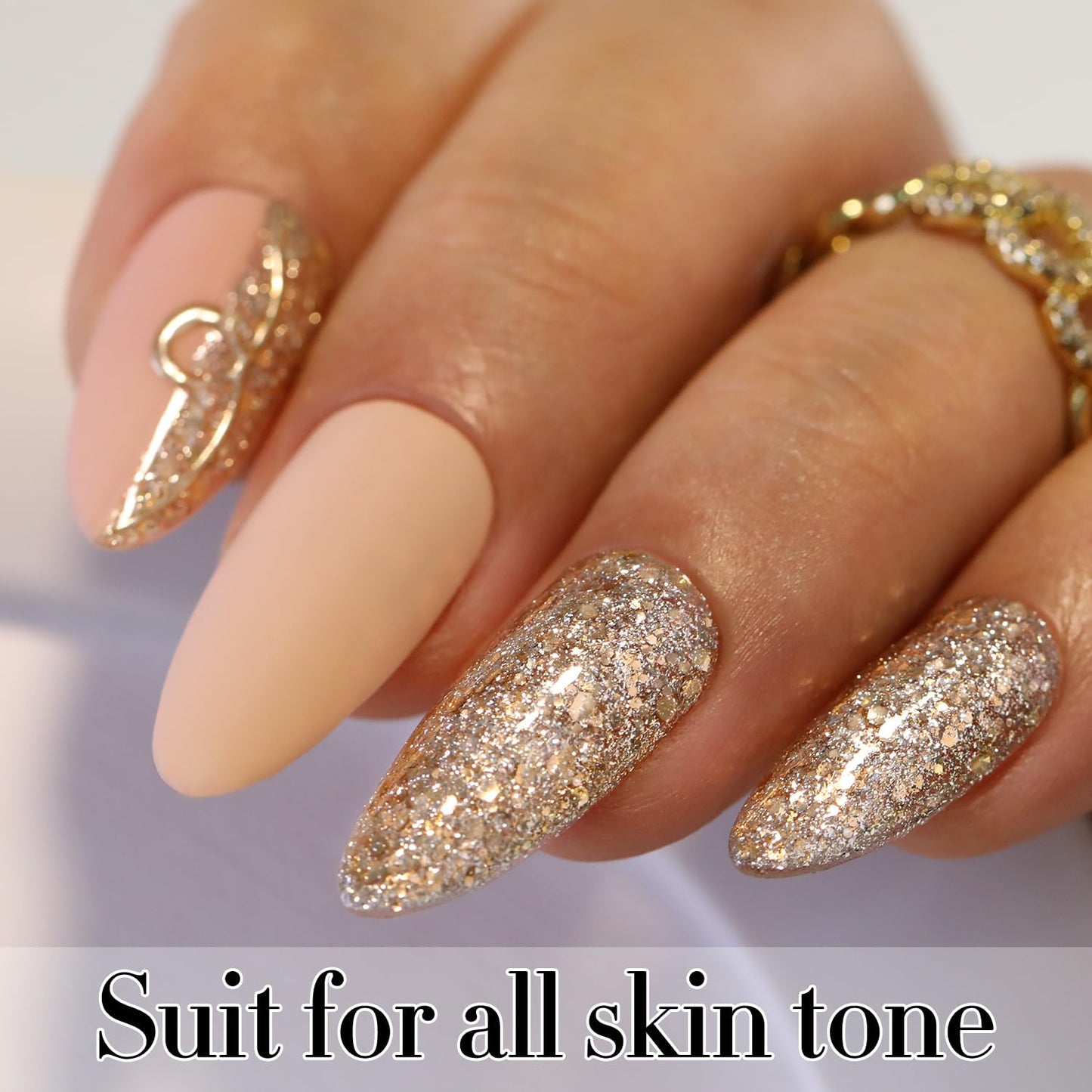 Double Rhythm 15ML Glitter Gel Polish Shimmer Reflective Holographic Color Magnetic for Nail Art Salon DIY at Home (B1117)