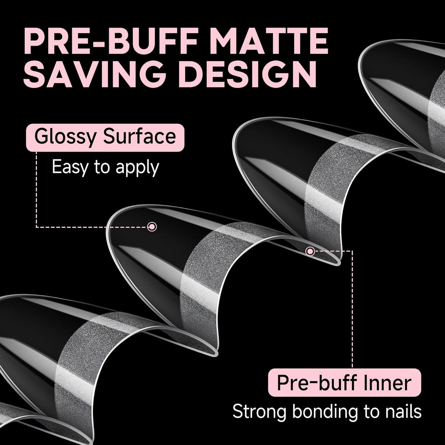 UNA GELLA Almond Nail Tips, 312PCS Half Cover Almond Shape Nail Tips Soft Gel Tips 12 Sizes Pre-shape Acrylic Clear False Nails with Handles for Press on Nails Extension DIY Home Salon