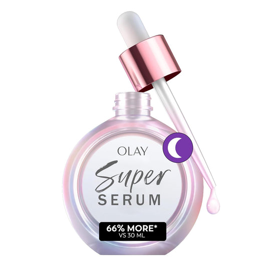 Olay Super Serum Night Repair, Fragrance-Free - Niacinamide, Peptide, Salicylic & Lactic Acid, Glycerin - 5-in-1 Skin Care Benefits - Hydrating, Evens Tone, Reduces Dark Spots, Anti-Aging, 1.7 Oz