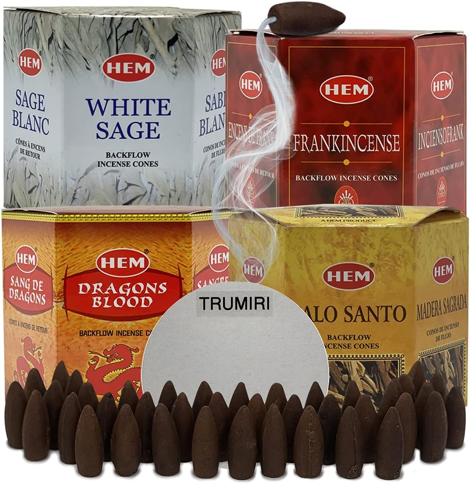 Variety Pack Backflow Incense Cones for Smoke Fountain Haze Falls Waterfall Aromatic and Mat Bundle #4