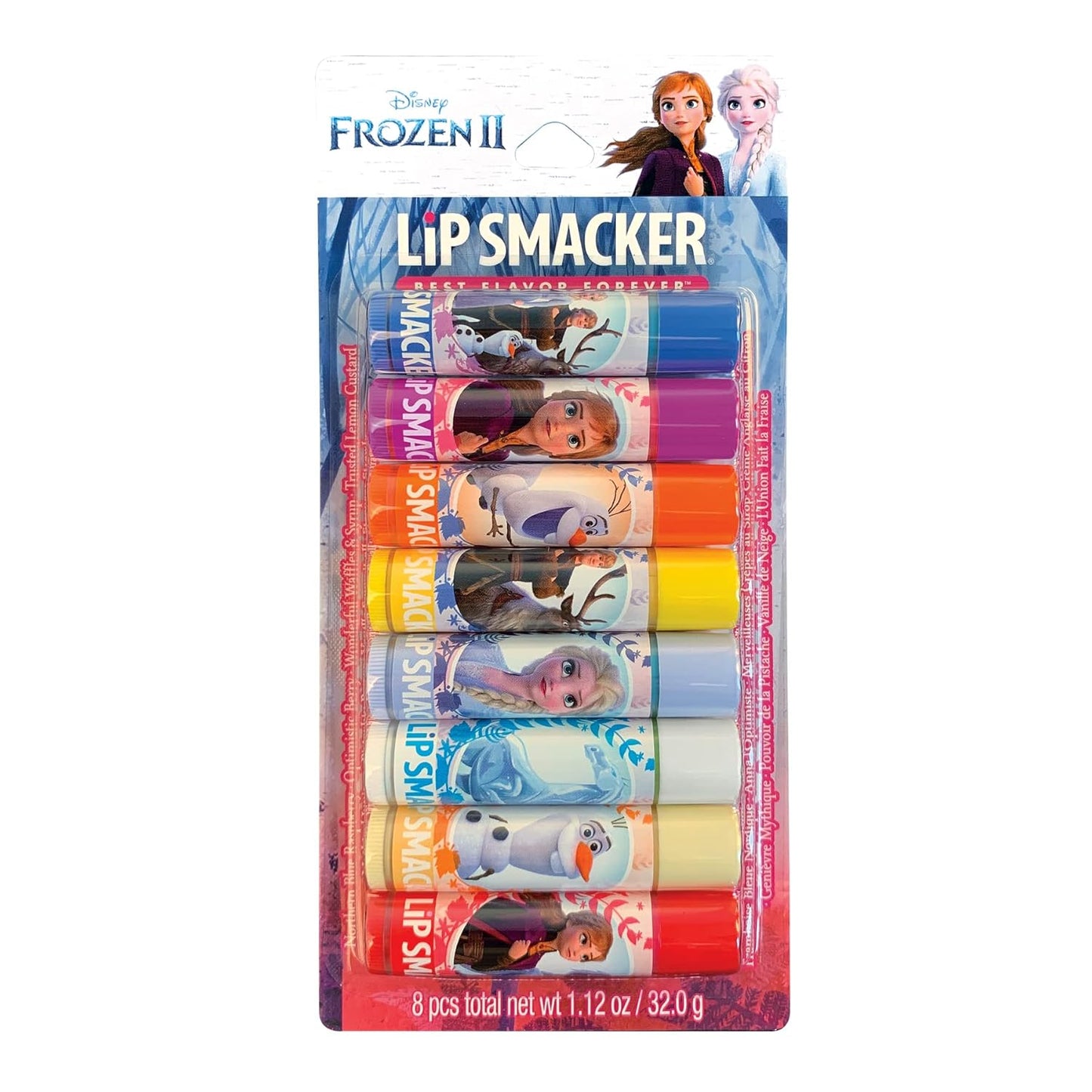 Lip Smacker Disney Frozen 2 Flavored Lip Balm Party Pack 8 Count, Clear, For Kids