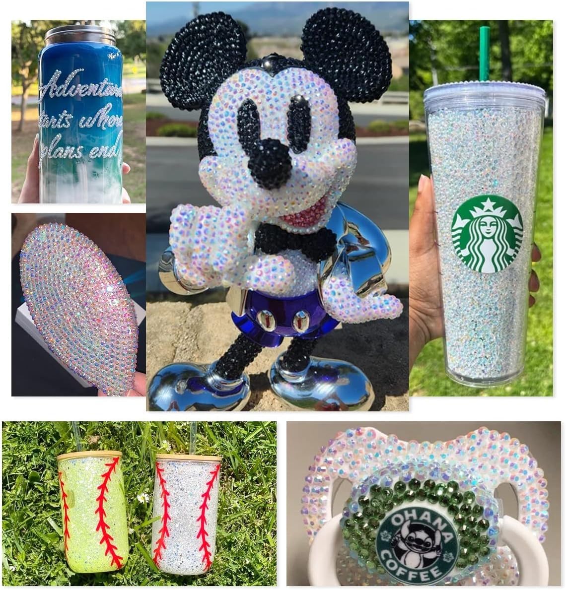 16000PCS 3mm 4mm 5mm Transparent Resin Rhinestones for Crafting Clear Flatback Jelly Stones Bulk SS10 SS16 SS20 Diamonds Gems Crystals Charms for Nails Face Eyes Makeup Tumblers Bottles Crafts