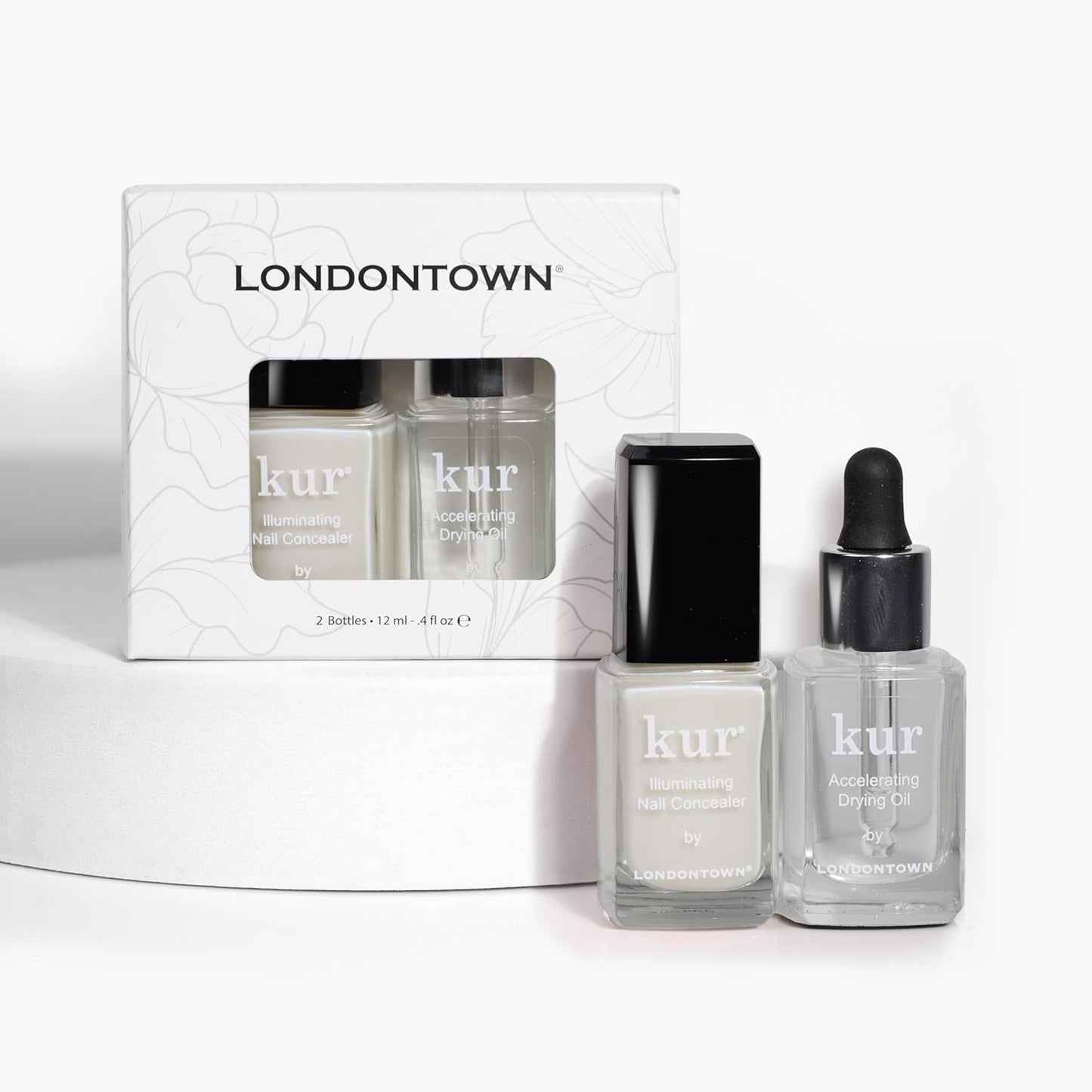 LONDONTOWN Perfect In A Pinch - Original White Nail Concealer and Accelerating Drying Oil Nail Polish Manicure Set, .40fl oz
