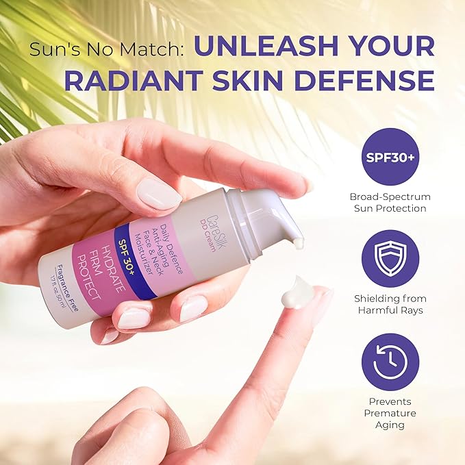 Daily Defense Mineral Sunscreen Face Moisturizer With SPF 30 + Hyaluronic Acid, Collagen, Peptides | Sun Screen Face Lotion, Sunblock Face Sunscreen | Reef Safe Sunscreen