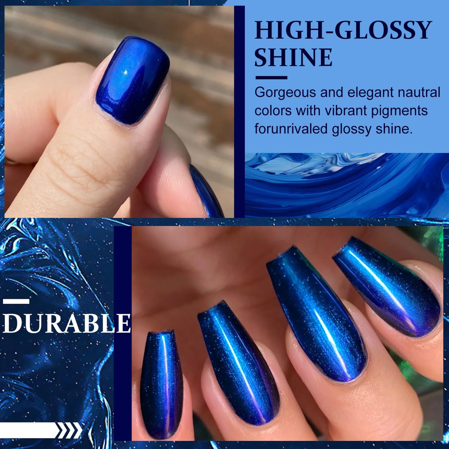 Major Dijit Quick Dry Nail Polish 12ml/0.41fl oz Pearl Blue Regular Nail Lacquer Fast Drying & Long Lasting Nail Polish Nail Art Effect for Nail Salon