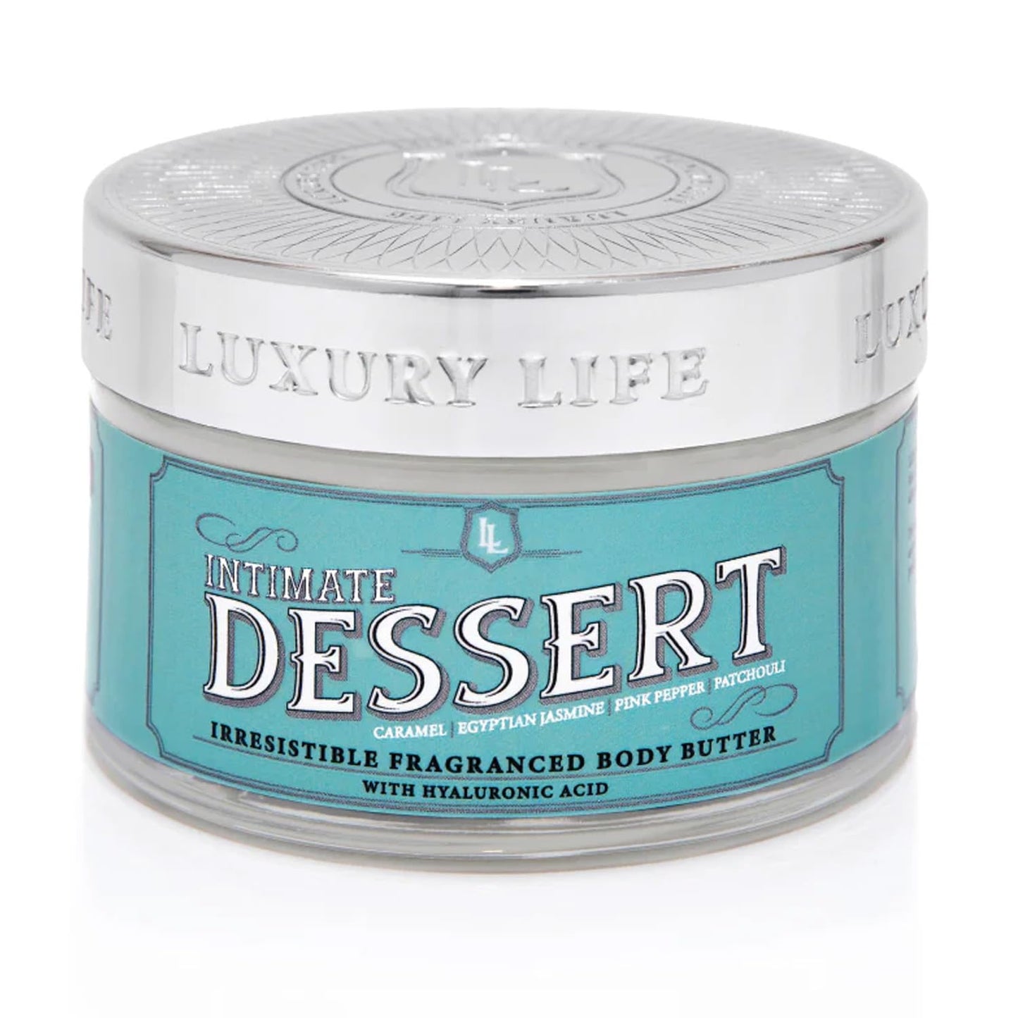 LUXURY LIFE BUTTER - Irresistibly Scented Body Butter with Hyaluronic Acid for Ultimate Moisture. Luxurious Natural Fragrance. Hydrates for a Non-Greasy Glamorous Glow, Intimate Dessert, 5 oz.