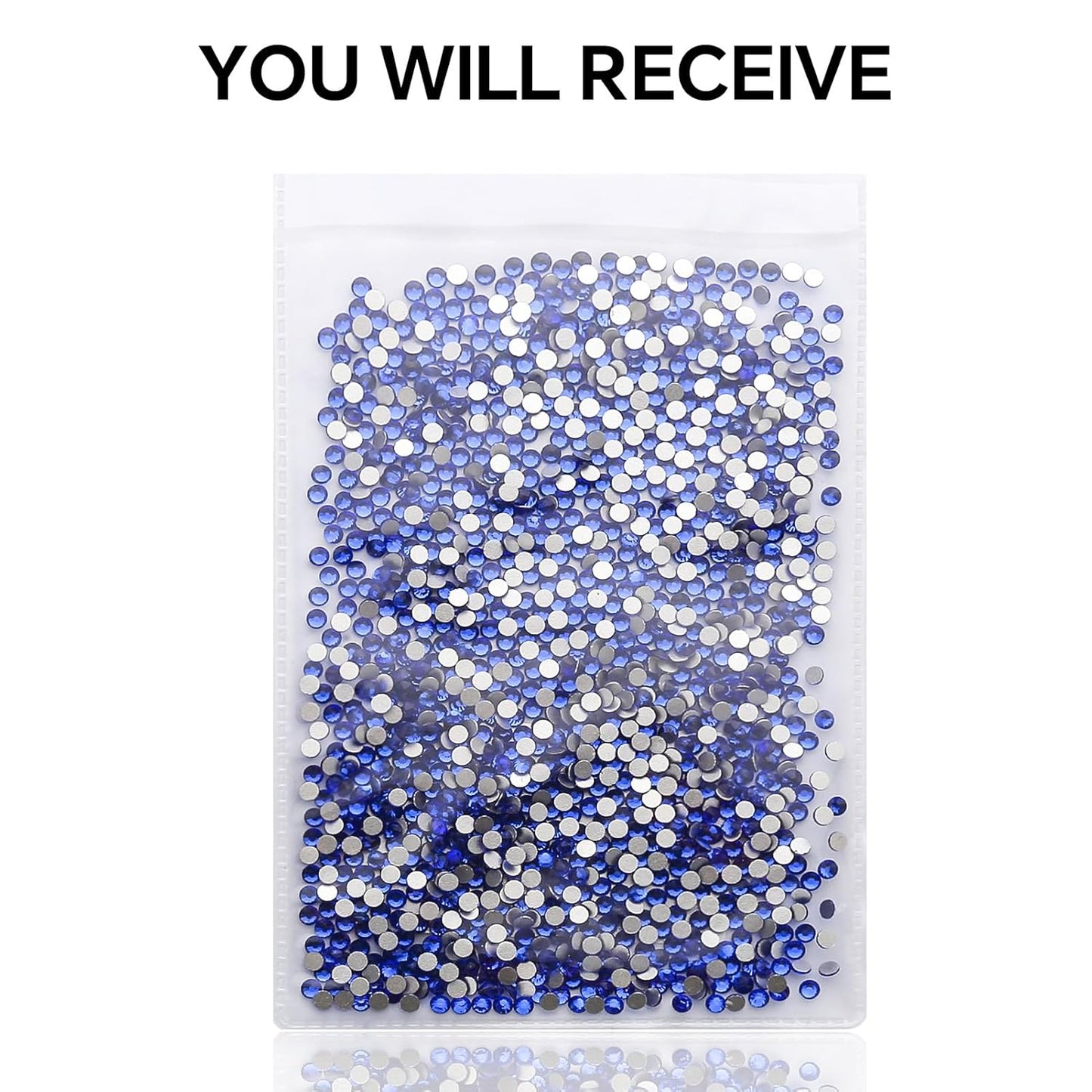 3000Pcs Royal Blue Crystal Rhinestones,Glass Flatback Rhinestones Mini Gemstones for Nail Face Makeup Art Crafts Clothes Decoration -(SS6,2.0mm,Royal Blue)