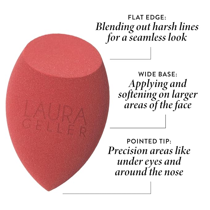 LAURA GELLER NEW YORK Full Face Blending Sponge, Easy Makeup Blender for Foundation & Concealer, Latex-Free for Sensitive Skin