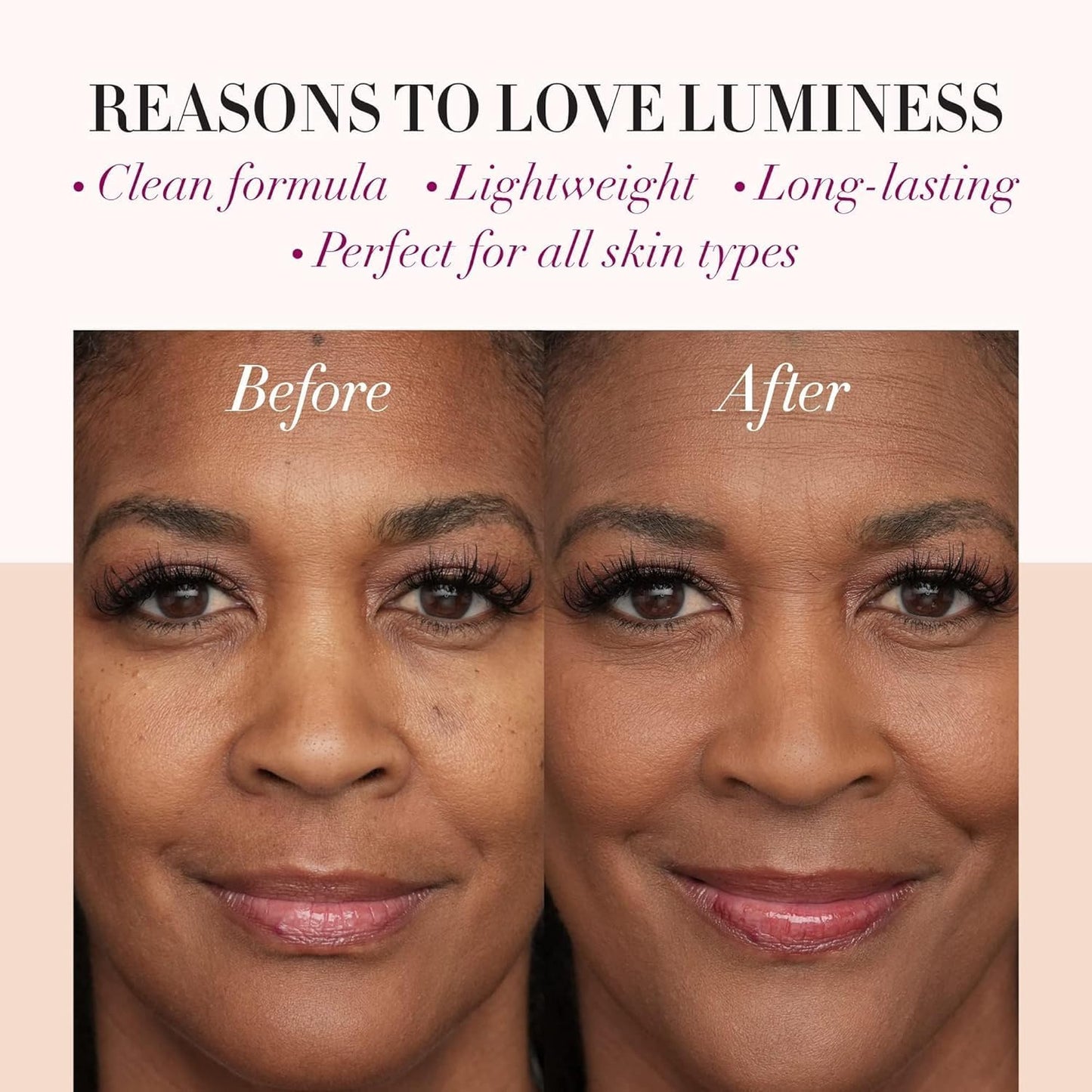 LUMINESS Silk Airbrush Spray Foundation & Buffing Brush Kit – Full Coverage Foundation & Dual-Sided Buffing Brush - Buildable Coverage, Anti-Aging Formula Hydrates & Moisturizes (Shade - Light Rich)