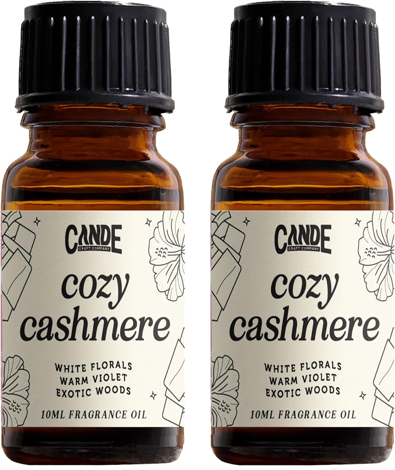 CANDECraftCo Premium Fragrance Oil – Diffuser Oils Fragrances Scented for Home, Candle Soap Making Supplies, Aromatherapy Blends for House (0.34 Fl Oz) (2-Pack, Cozy Cashmere)
