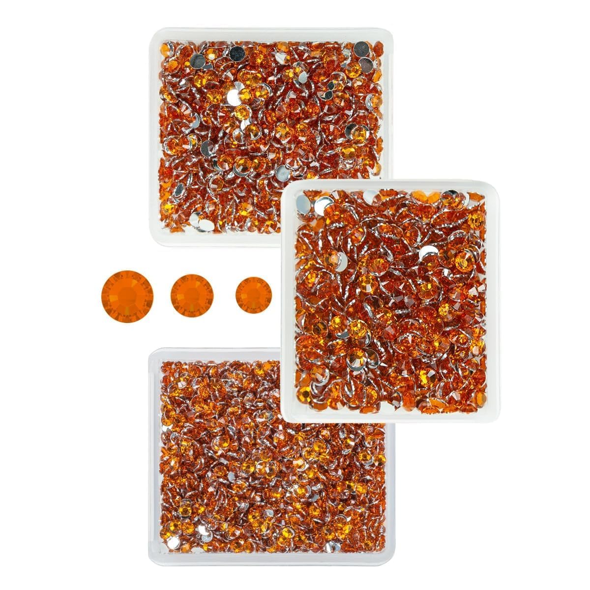 Orange Crystal Resin Rhinestones for Crafting 3mm 4mm 5mm Orange Red Flatback Stones Non-Hotfix Diamonds Crystals Gems Charms for Nails Face Eyes Makeup Body Tumblers Bottles DIY Crafts Shoes